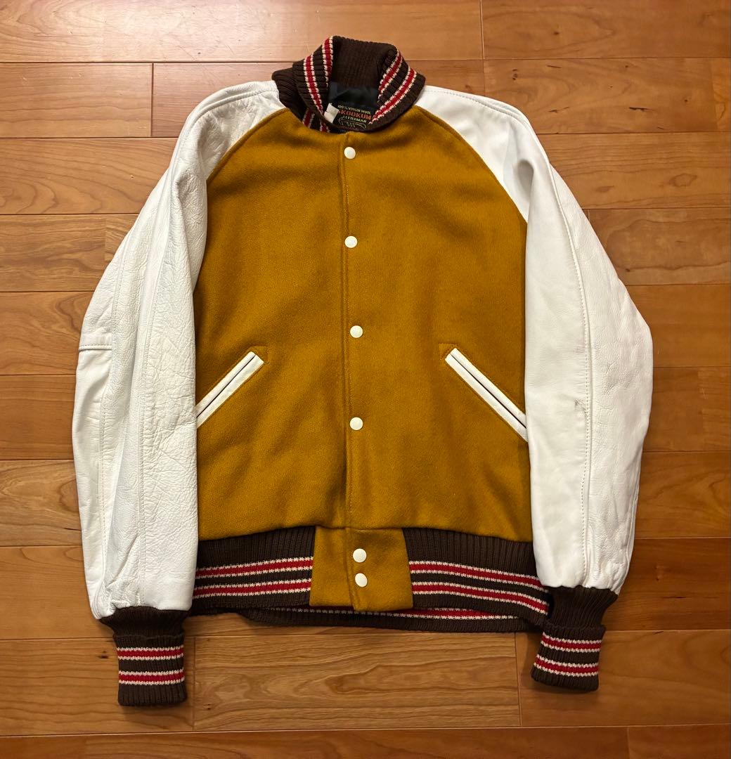 SKOOKUM スクーカム　スタジャン USA製　 マスタード　レザー　L