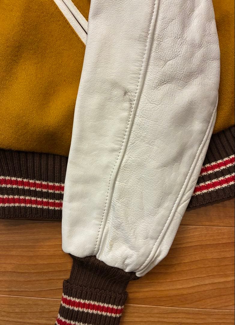 SKOOKUM スクーカム　スタジャン USA製　 マスタード　レザー　L