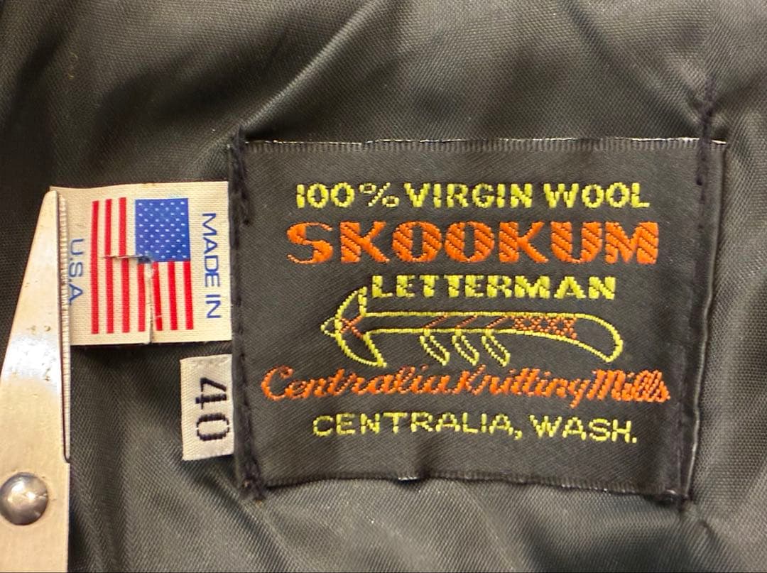 SKOOKUM スクーカム　スタジャン USA製　 マスタード　レザー　L