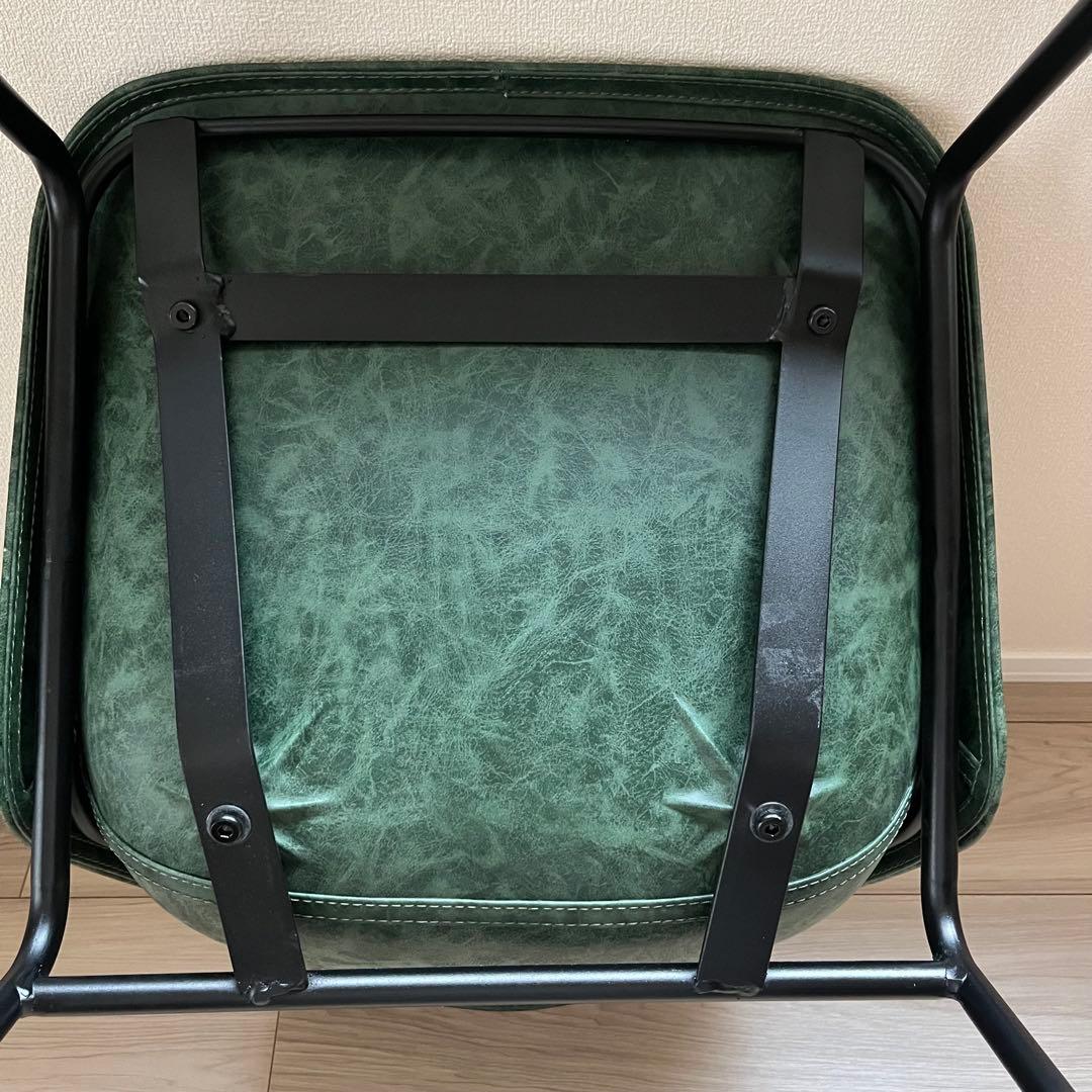 【美品】クラッシュゲート　ログ ダイニングチェア ヴィンテージ グリーン 関家具