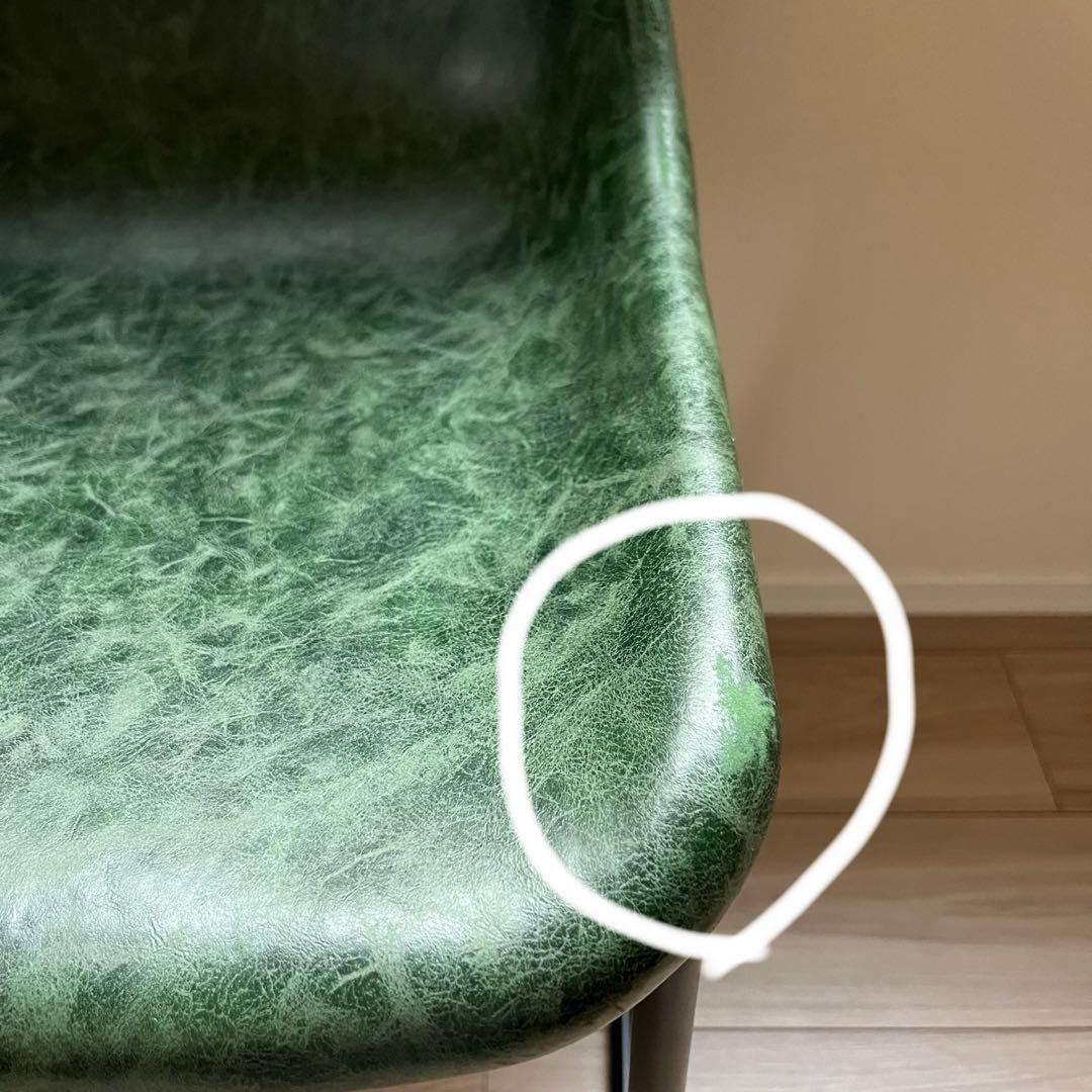 【美品】クラッシュゲート　ログ ダイニングチェア ヴィンテージ グリーン 関家具