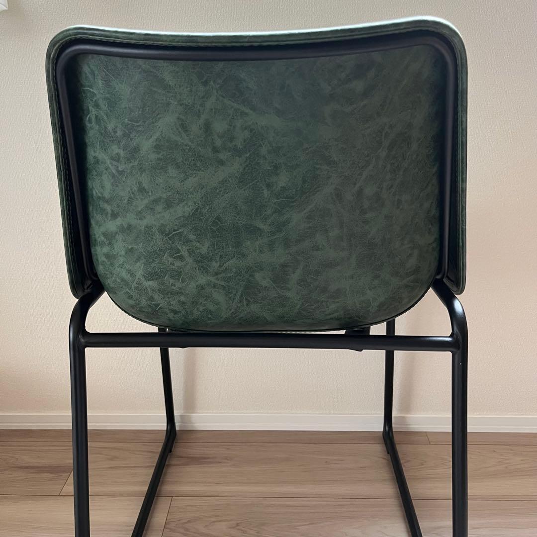 【美品】クラッシュゲート　ログ ダイニングチェア ヴィンテージ グリーン 関家具