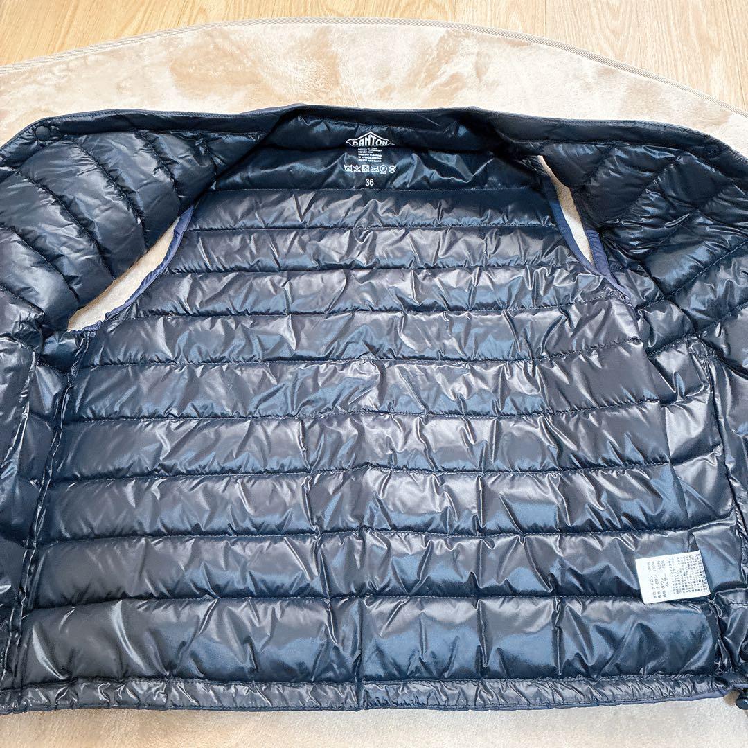 DANTON ダントンのインナーダウンベスト　送料無料　ネイビー　36男女兼用