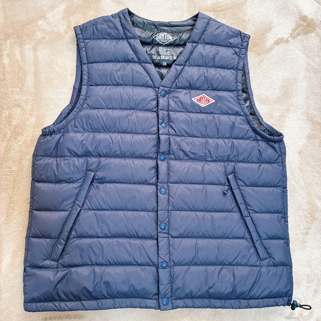 DANTON ダントンのインナーダウンベスト　送料無料　ネイビー　36男女兼用