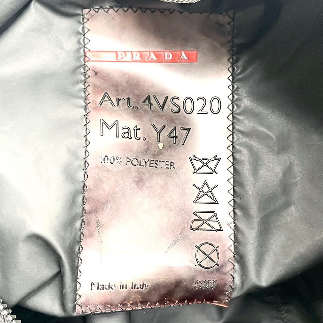 【美品】プラダスポーツ ボストンバッグ 大容量 ナイロン 白タグ ブラック