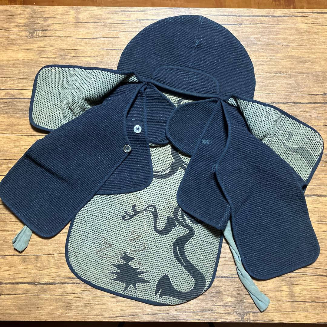 状態良好　刺し子　頭巾　刺子　火消し　消防　藍染め　明治　大正　昭和