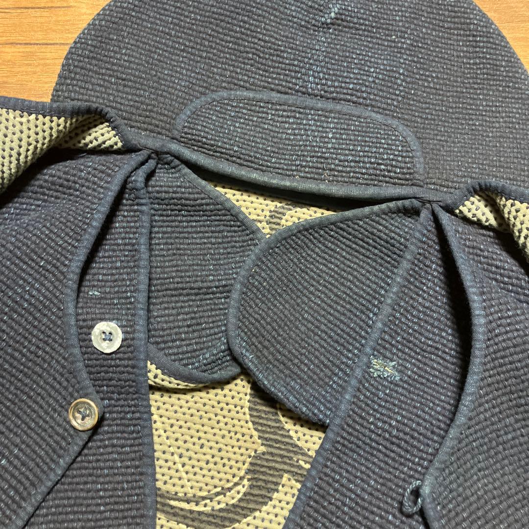 状態良好　刺し子　頭巾　刺子　火消し　消防　藍染め　明治　大正　昭和