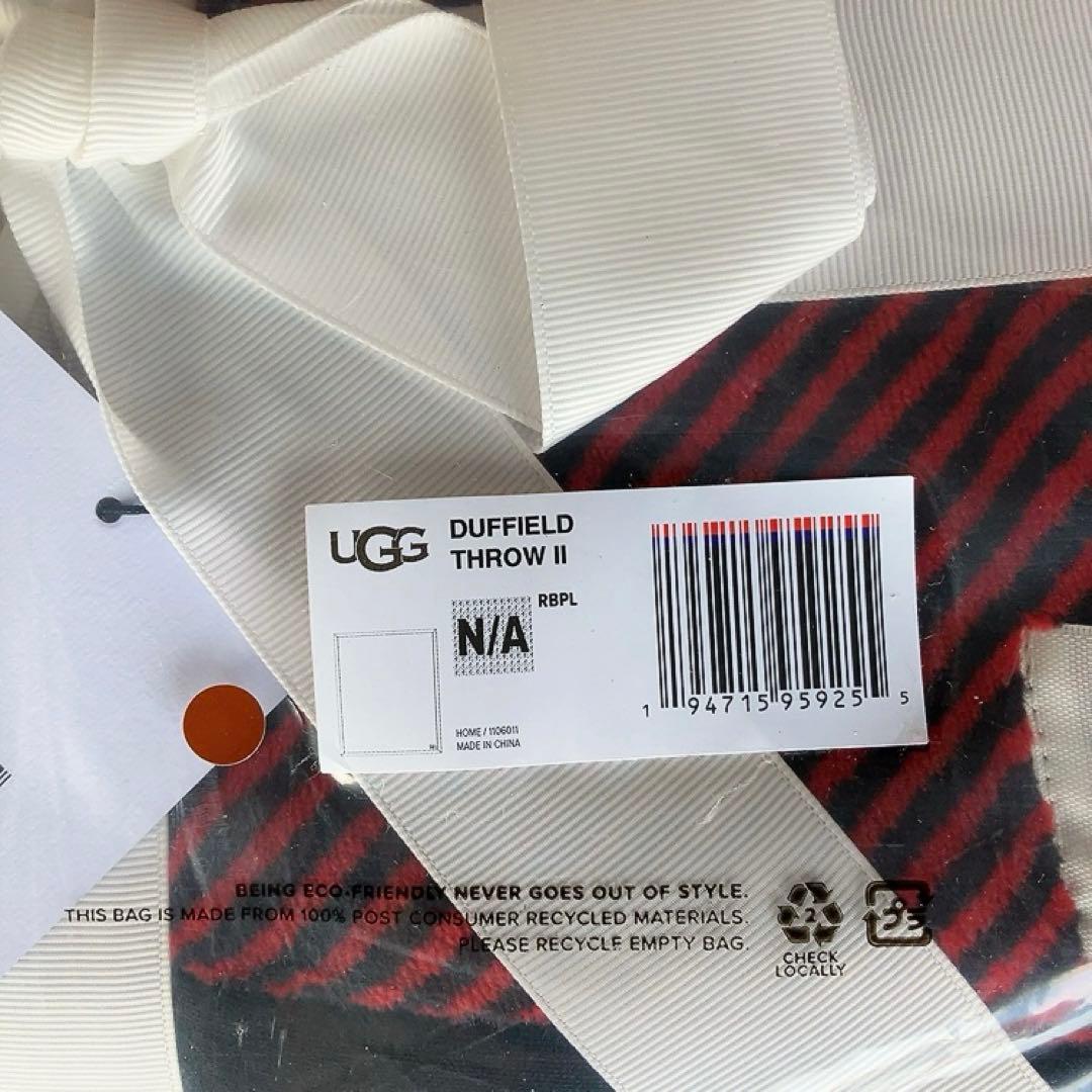 UGG新品ブランケット ミニ毛布 チェック 赤黒