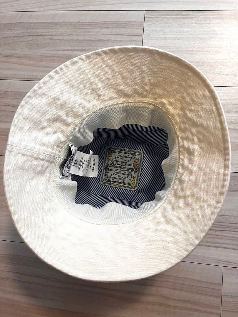 エルメス　ハット　ボブ　エレナ　アイボリー　58 hermes