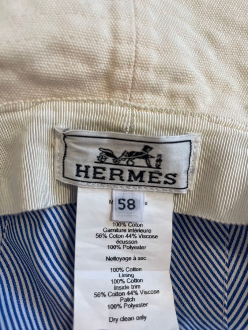 エルメス　ハット　ボブ　エレナ　アイボリー　58 hermes