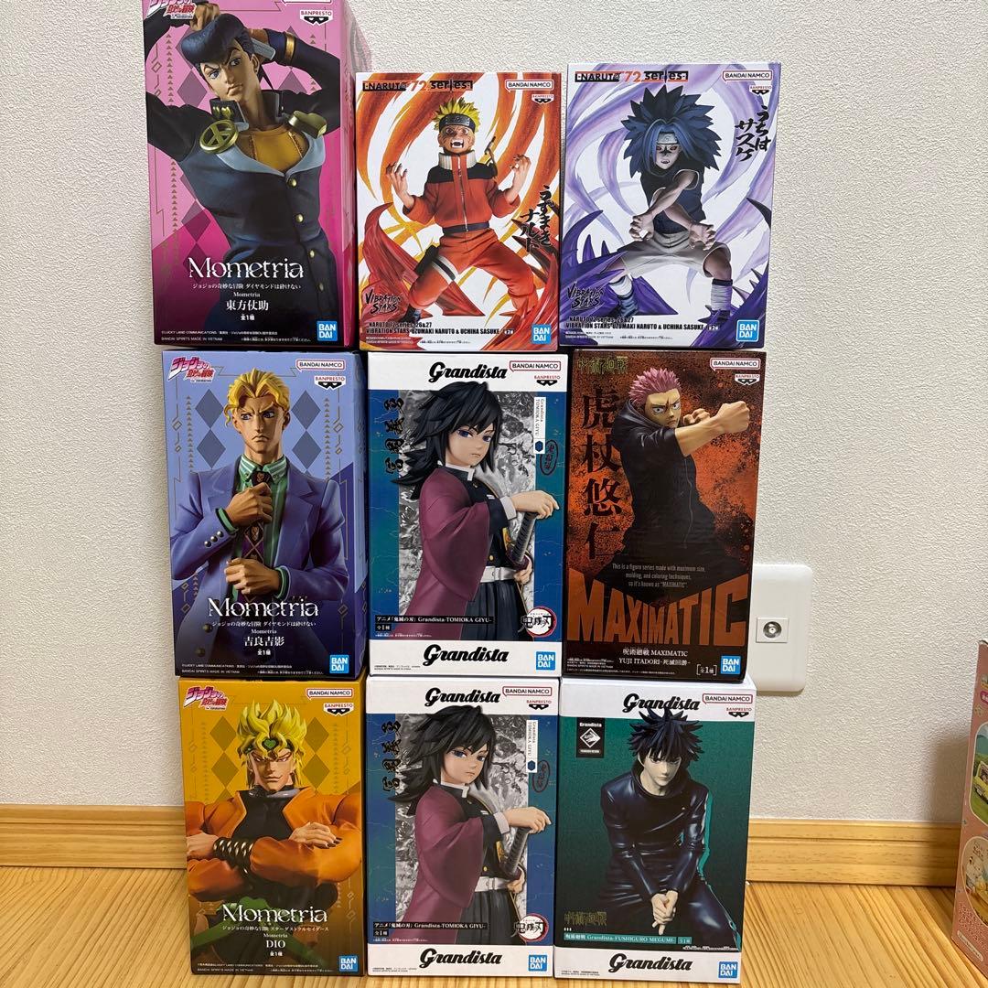 ジョジョの奇妙な冒険 ナルト 鬼滅の刃 呪術廻戦フィギュアまとめ売り。