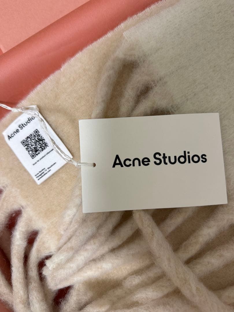 Acne Studios バイカラーアルパカスカーフ ロゴラベル付き マフラー