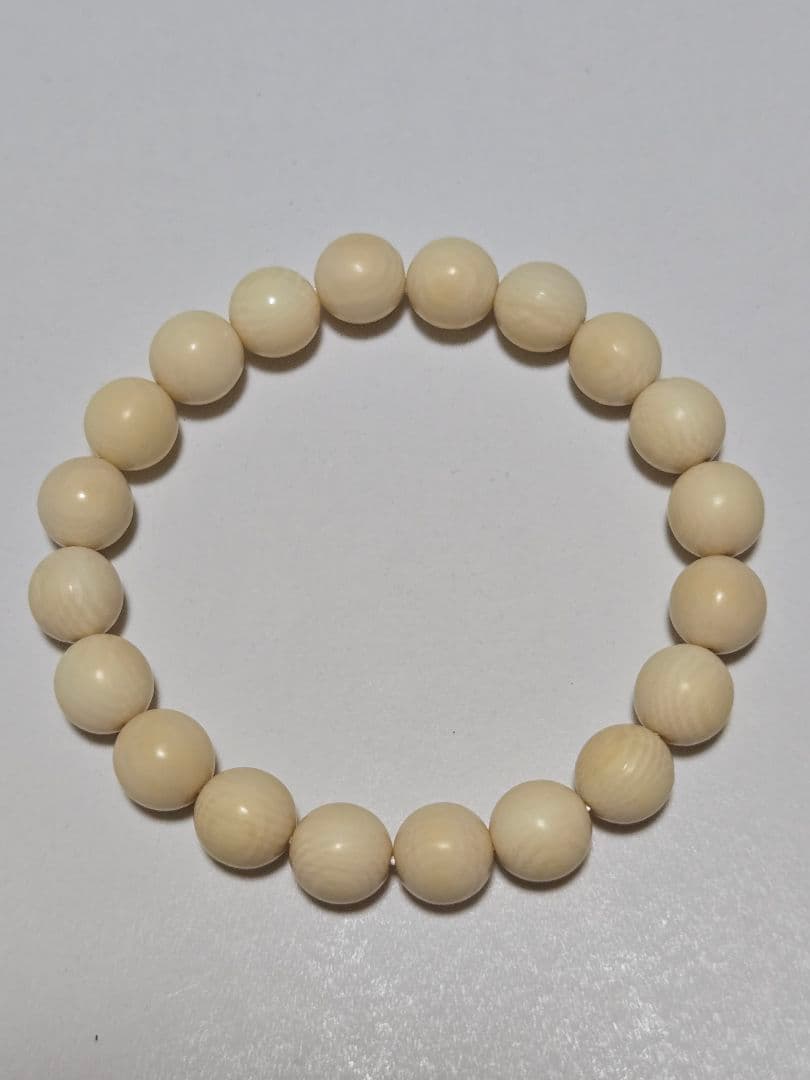 鯨歯　ぞうげふ 約φ10㎜丸玉 20個　ブレスレット　クリーム色
