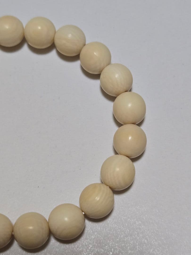 鯨歯　ぞうげふ 約φ10㎜丸玉 20個　ブレスレット　クリーム色
