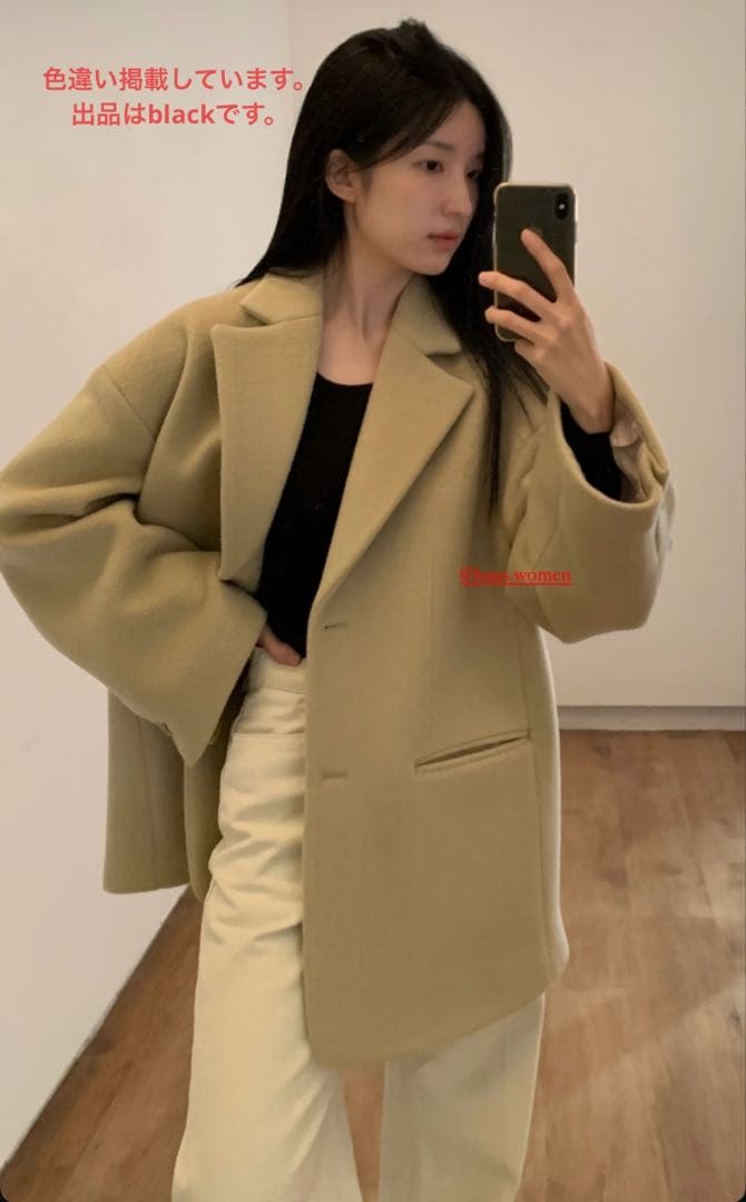 ジャケット・アウター HAUSWOMEN Angora oversized jacket black