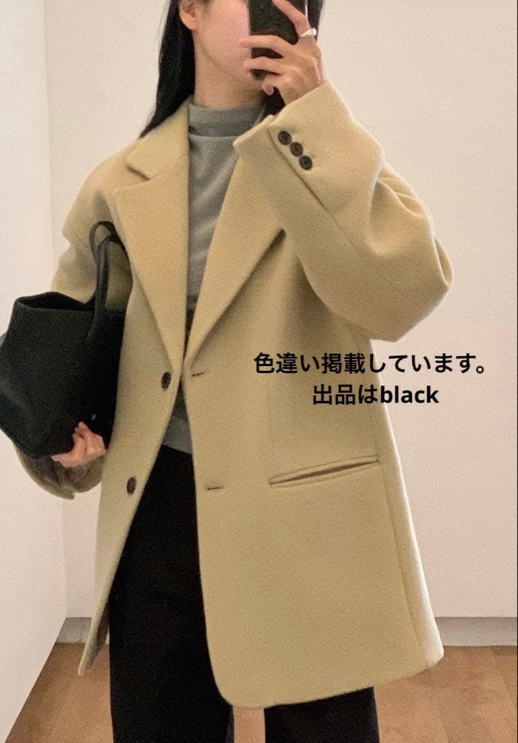 ジャケット・アウター HAUSWOMEN Angora oversized jacket black