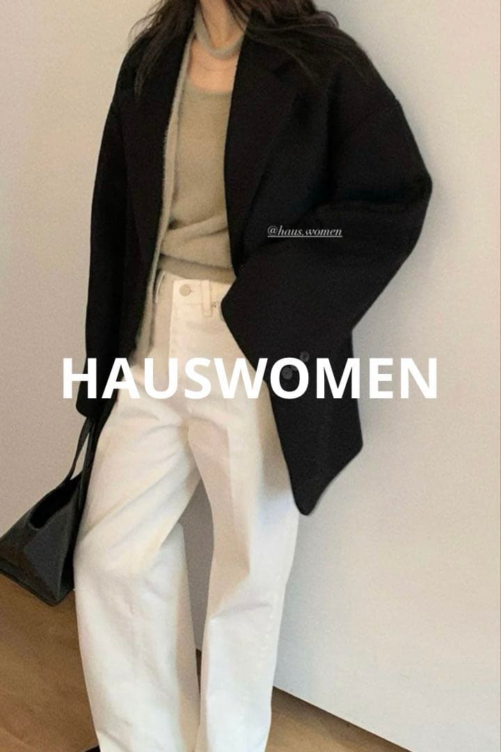 ジャケット・アウター HAUSWOMEN Angora oversized jacket black