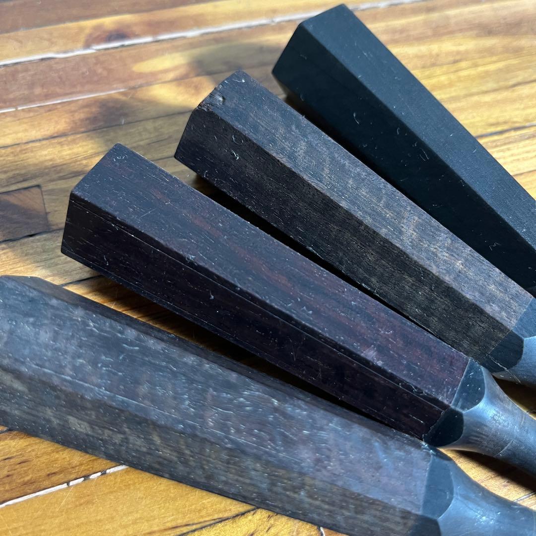 三味線用 糸巻き（素六型）7本セット 黒檀製 ミックス