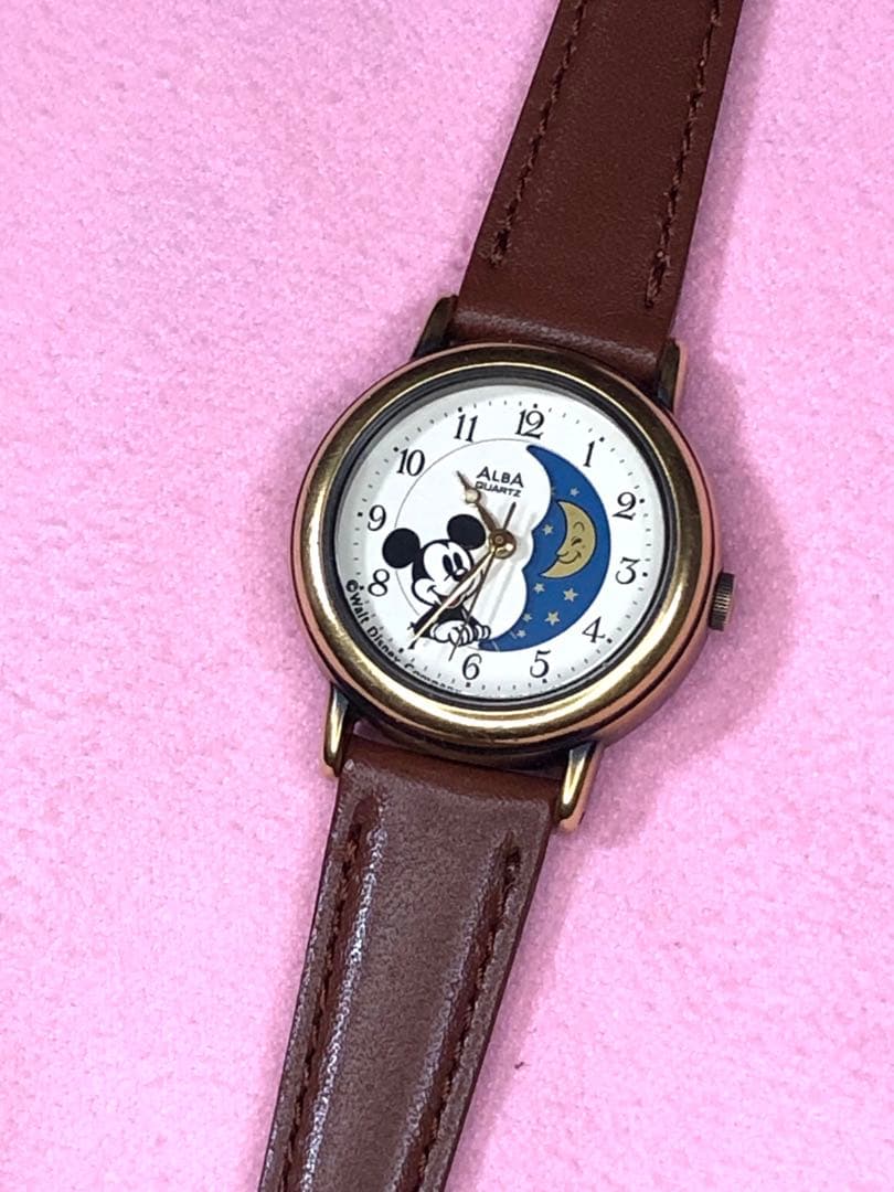 激レア　SEIKO ALBA ミッキーマウス　サン&ムーンフェイズ　稼働