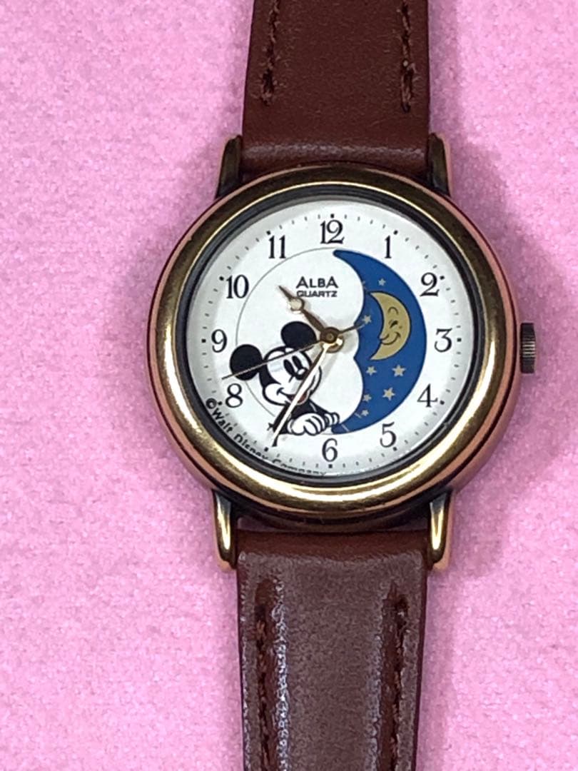 激レア　SEIKO ALBA ミッキーマウス　サン&ムーンフェイズ　稼働