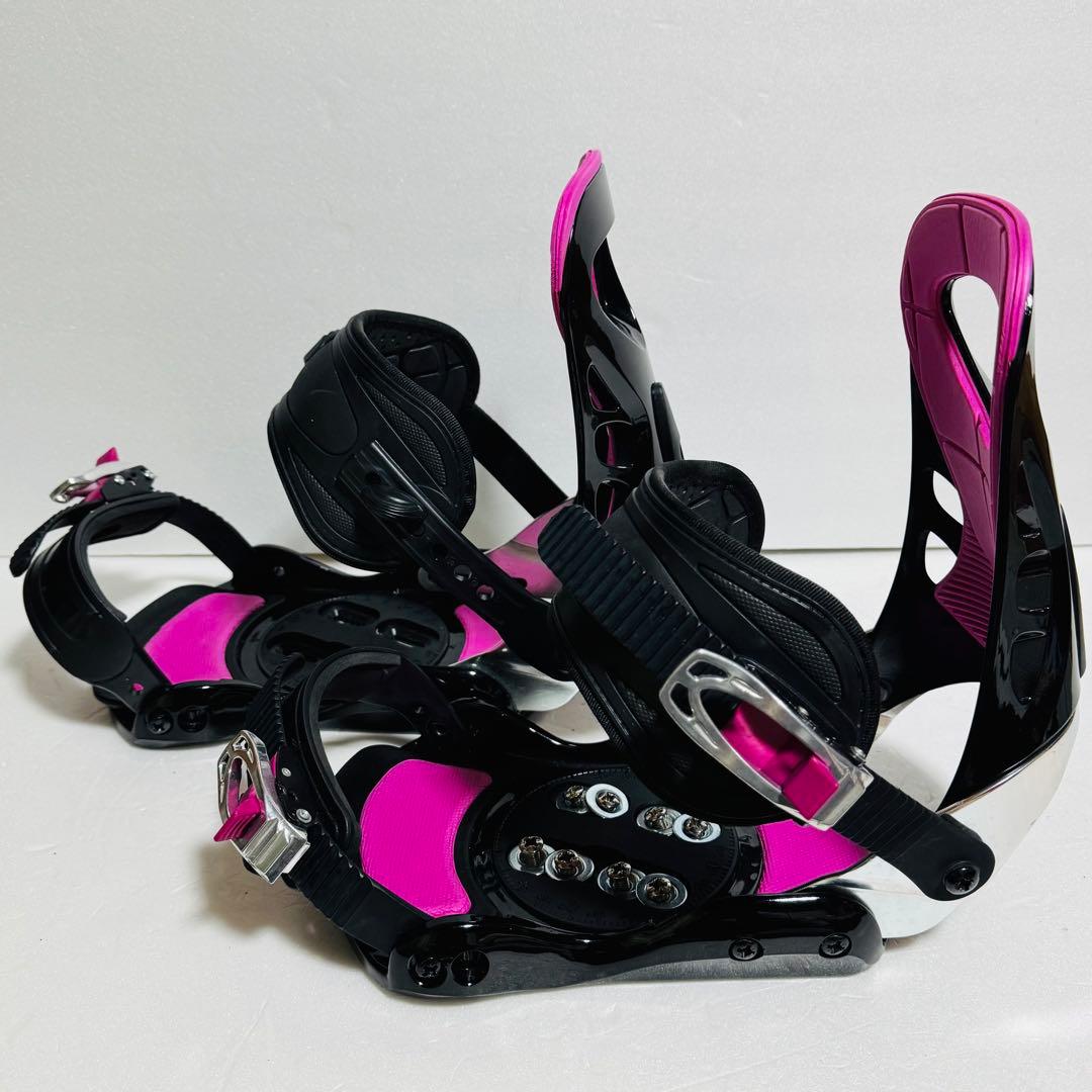 MLサイズ　スノーボードビンディング 黒とピンク初心者格安激安特価