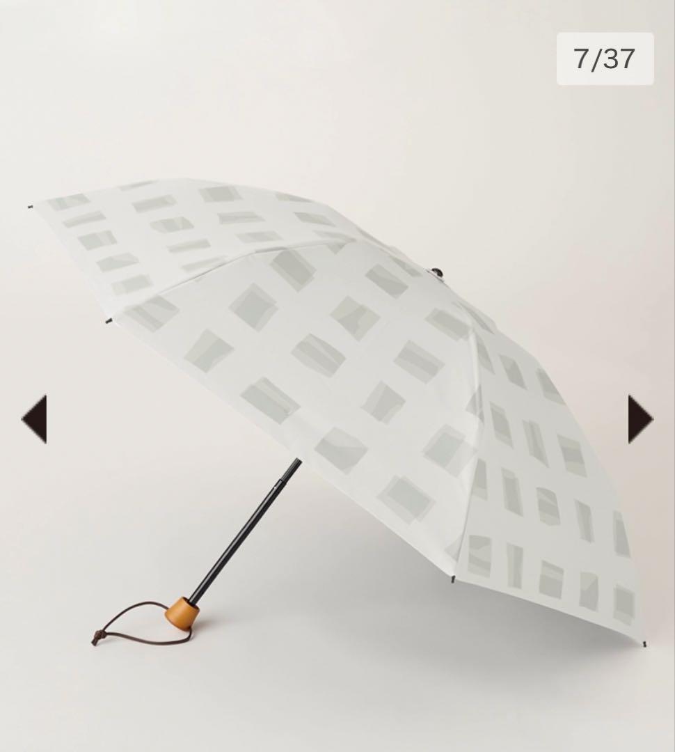 サンバリア100 3段折りたたみ傘　人気キューブ柄　グレー色