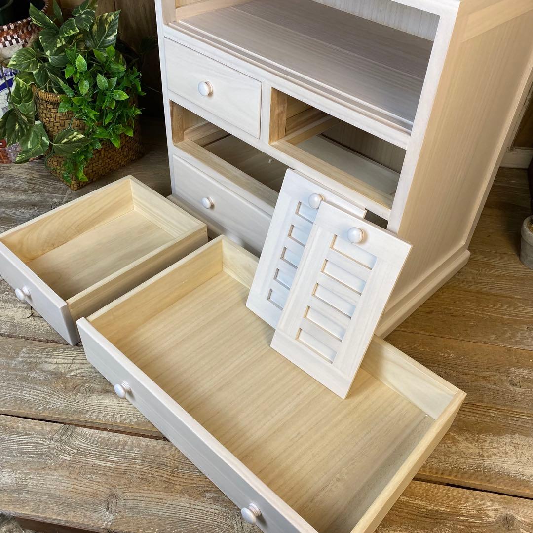 大幅値下げセール中！木製多引き出し桐チェストタンスAホワイト56㎝×58㎝