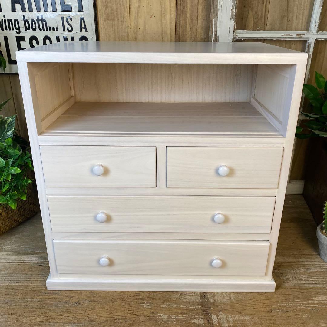 大幅値下げセール中！木製多引き出し桐チェストタンスAホワイト56㎝×58㎝