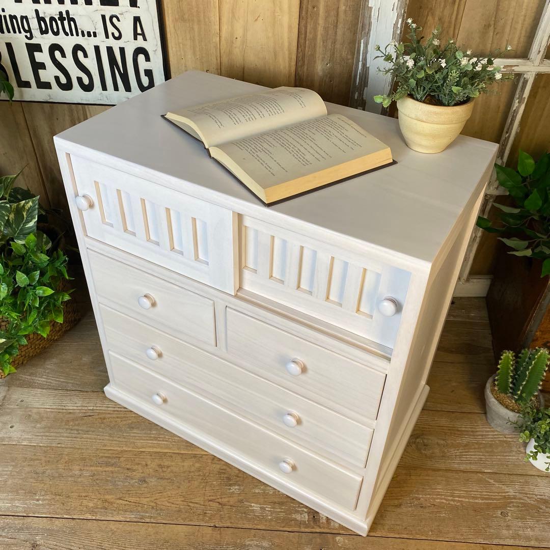 大幅値下げセール中！木製多引き出し桐チェストタンスAホワイト56㎝×58㎝