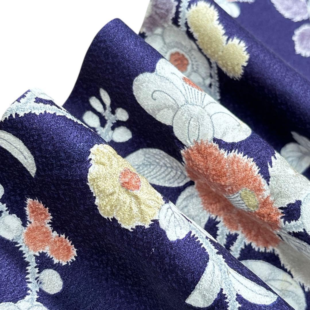 A112愛華 着物 小紋　絞り　辻ヶ花　正絹　美品　身丈162cm