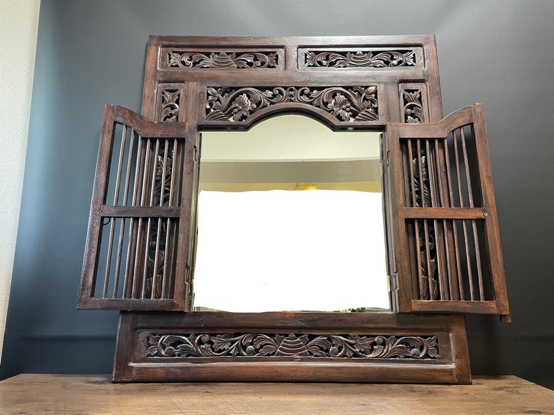 ヴィンテージ　窓枠　鏡