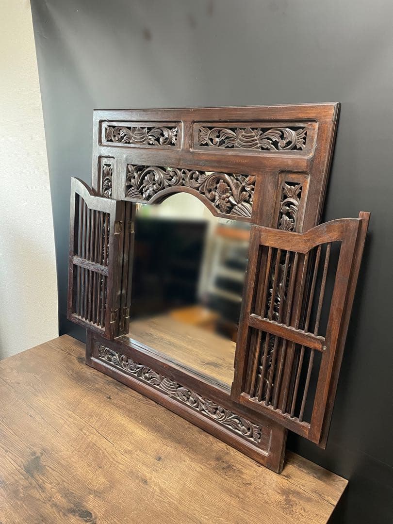 ヴィンテージ　窓枠　鏡