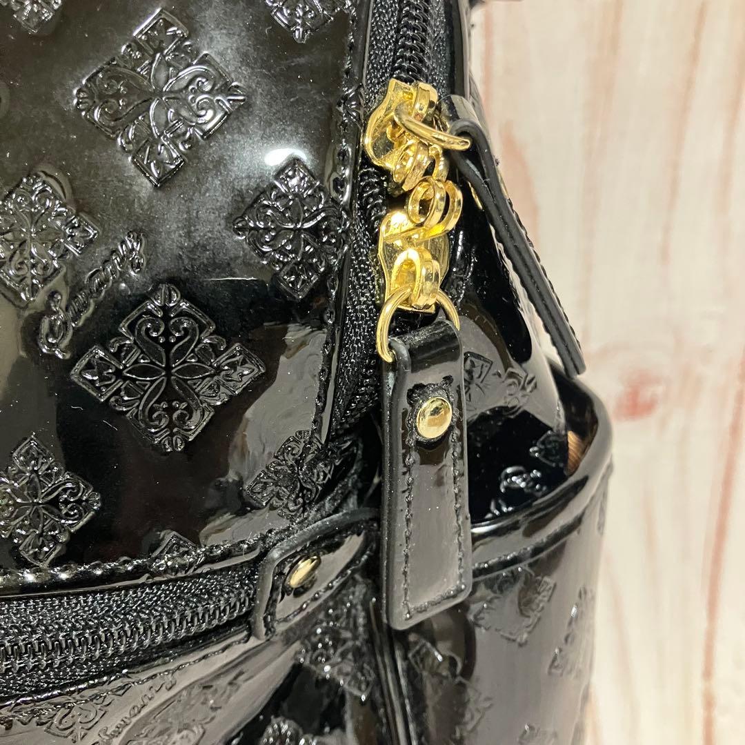 SWANY キャリーバッグ エナメル 高級感 ブラック トラベルキャリー 良品