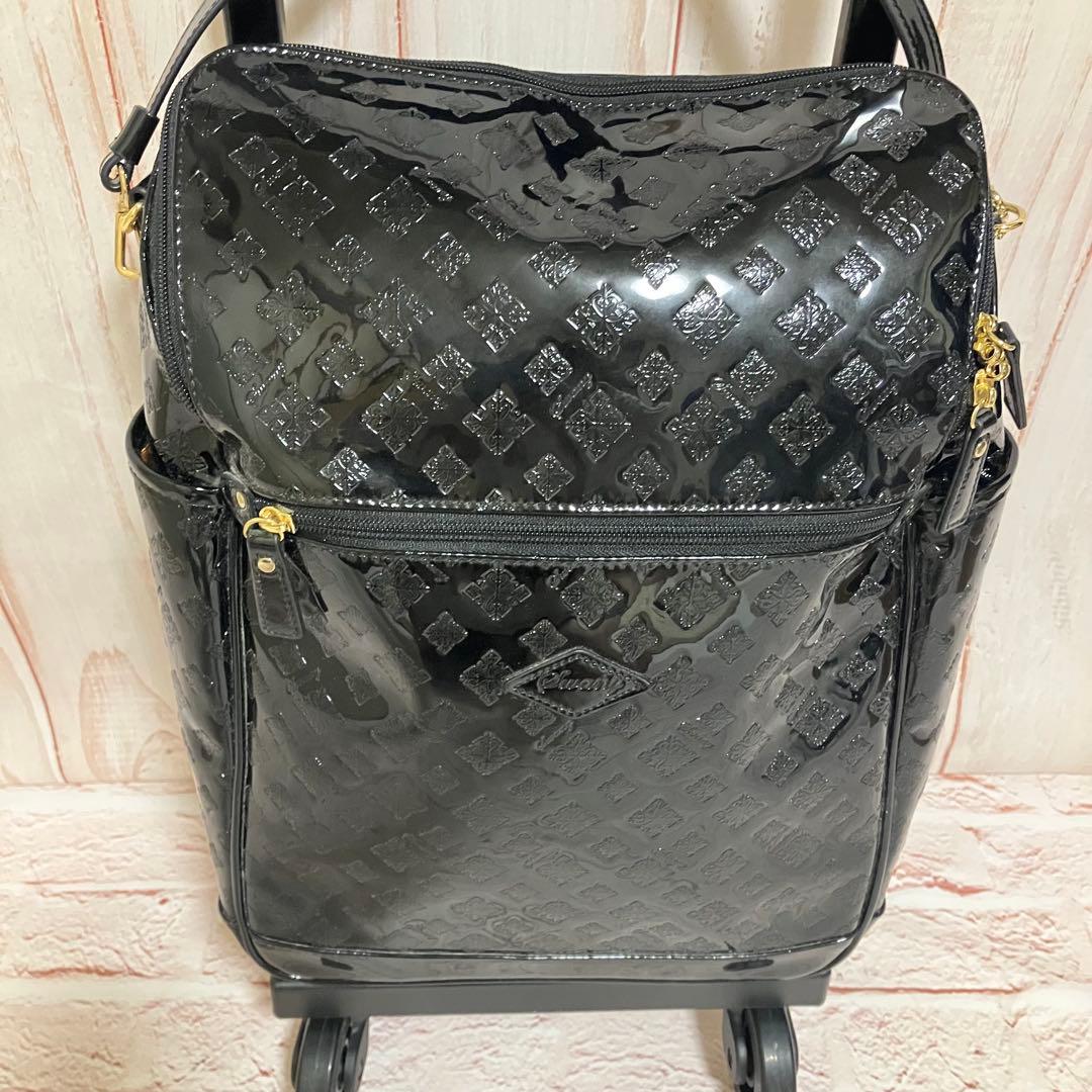 SWANY キャリーバッグ エナメル 高級感 ブラック トラベルキャリー 良品