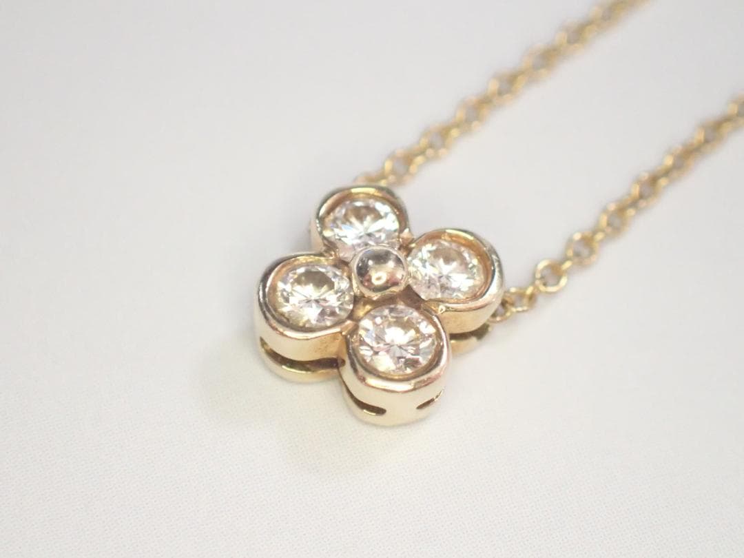 Tiffany&Co. ベゼルセット ネックレス 750 K18 4Pダイヤ ①