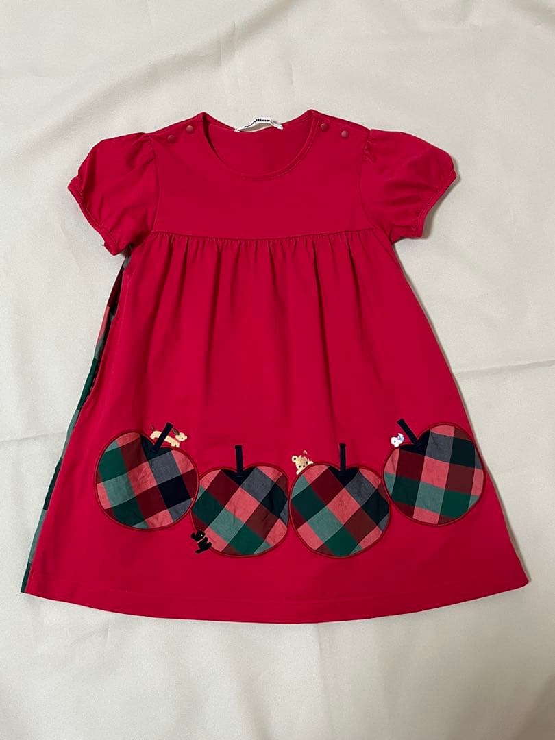 familiar 100 半袖ワンピース 赤