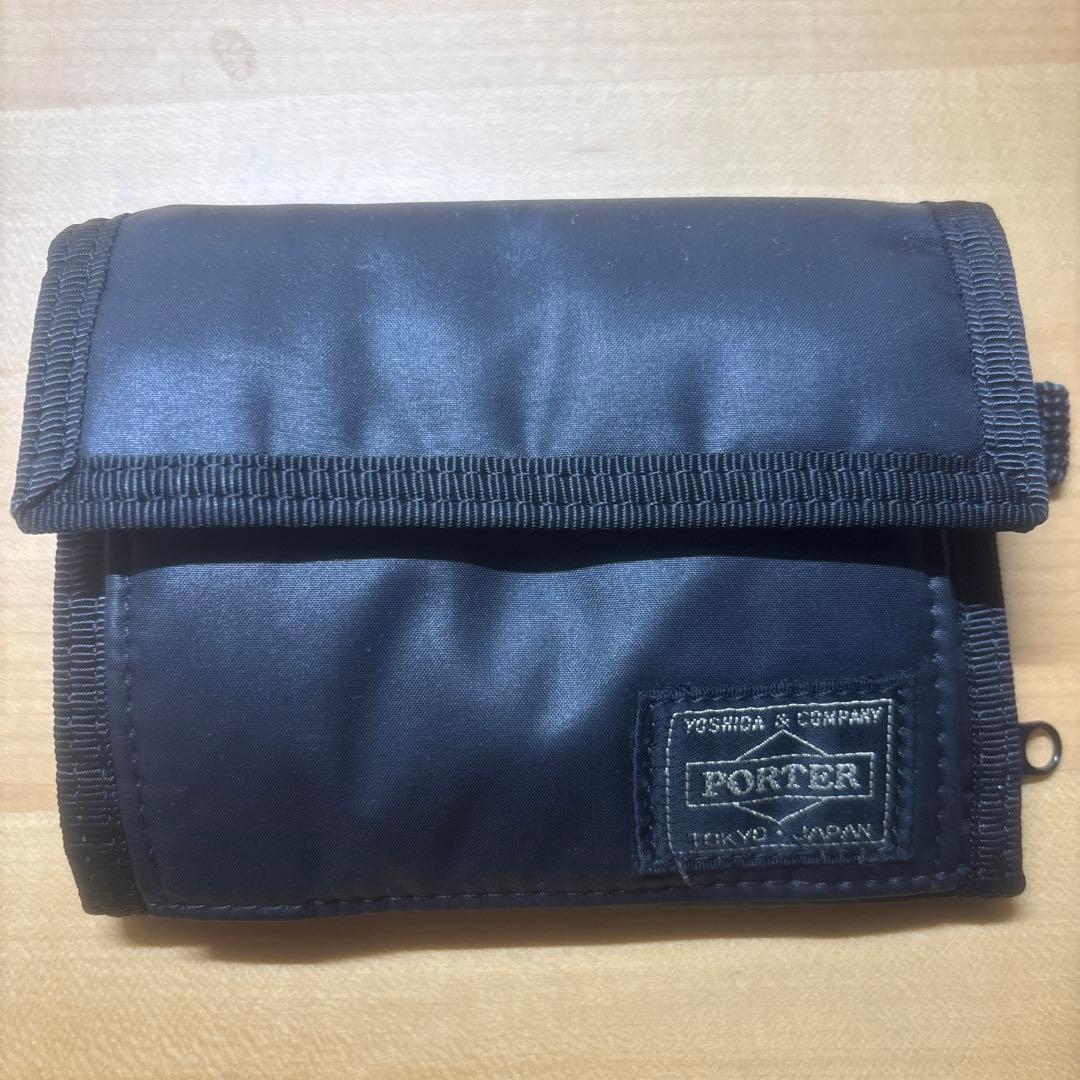 ポーター カプセル 三つ折り財布 黒 ナイロン 多機能 コンパクト 新品同様