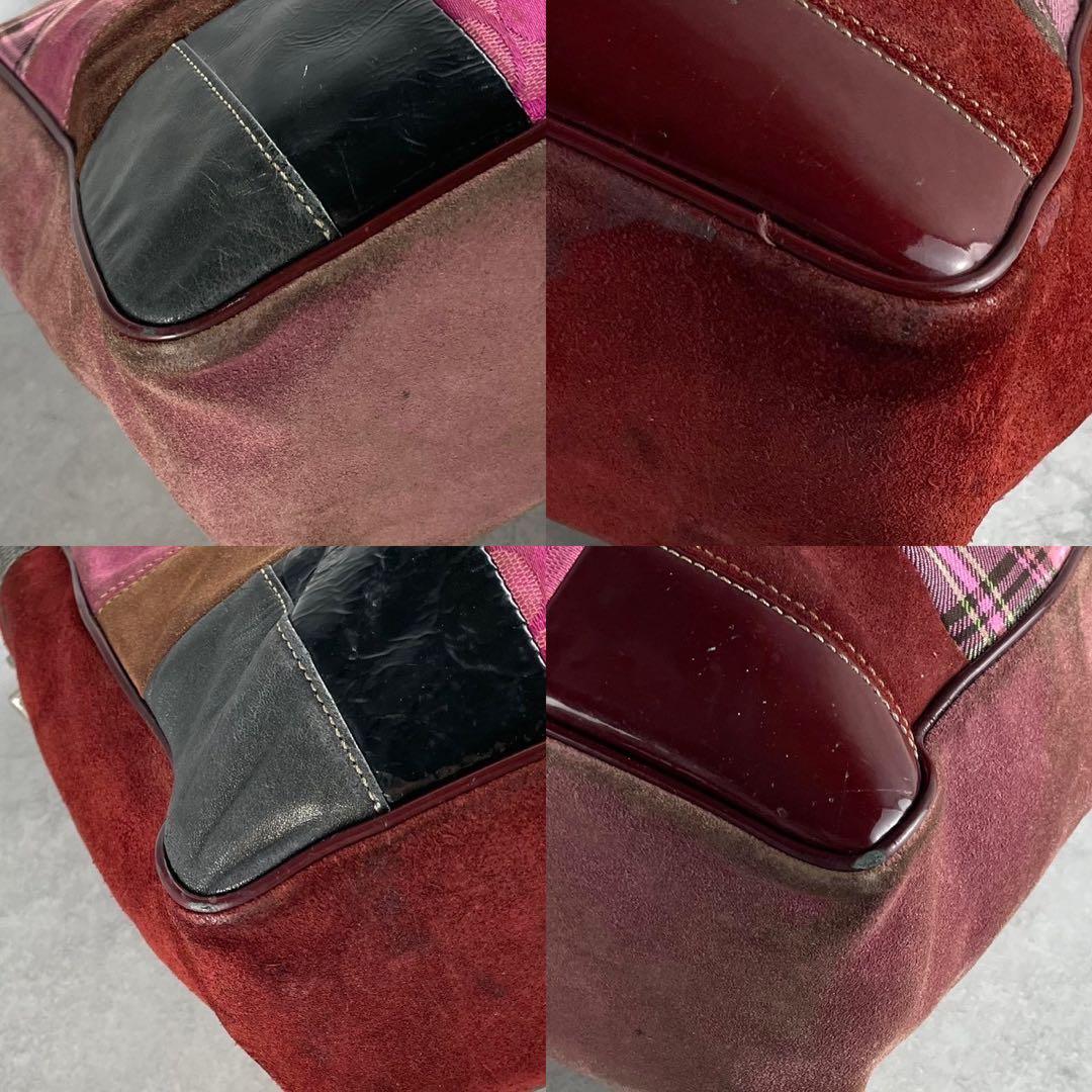 良品✨A4可 コーチ トートバッグ キャンバス×スエード×レザー パッチワーク