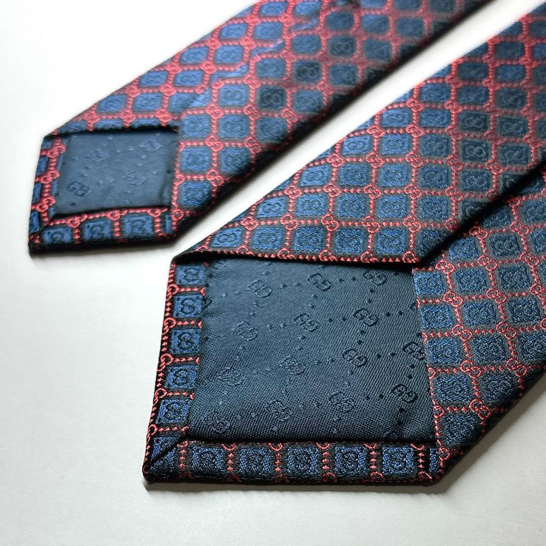 新品 GUCCI グッチ GGランバス×パドロック シルクネクタイ 箱タグ付
