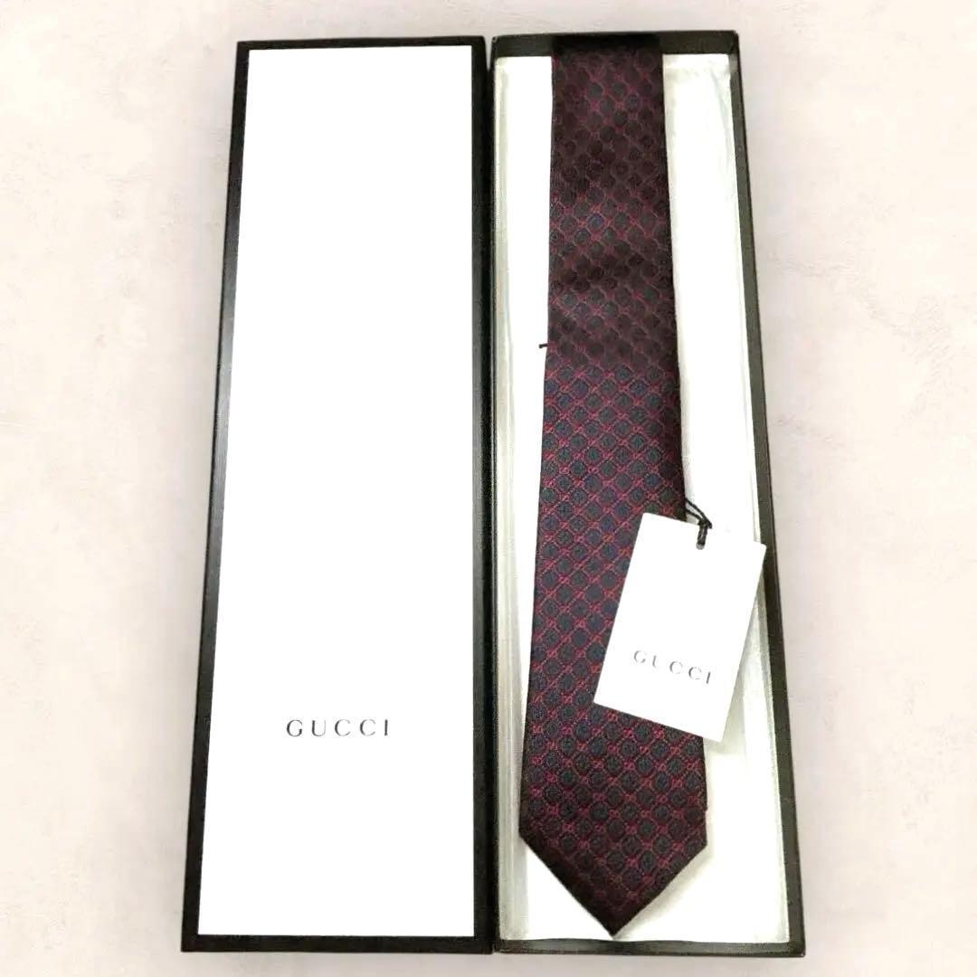 新品 GUCCI グッチ GGランバス×パドロック シルクネクタイ 箱タグ付