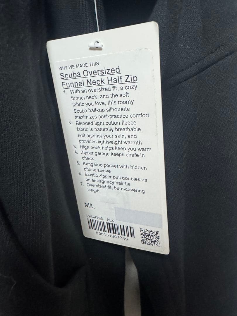 ルルレモン ハーフジップ　ロング　scuba スウェット