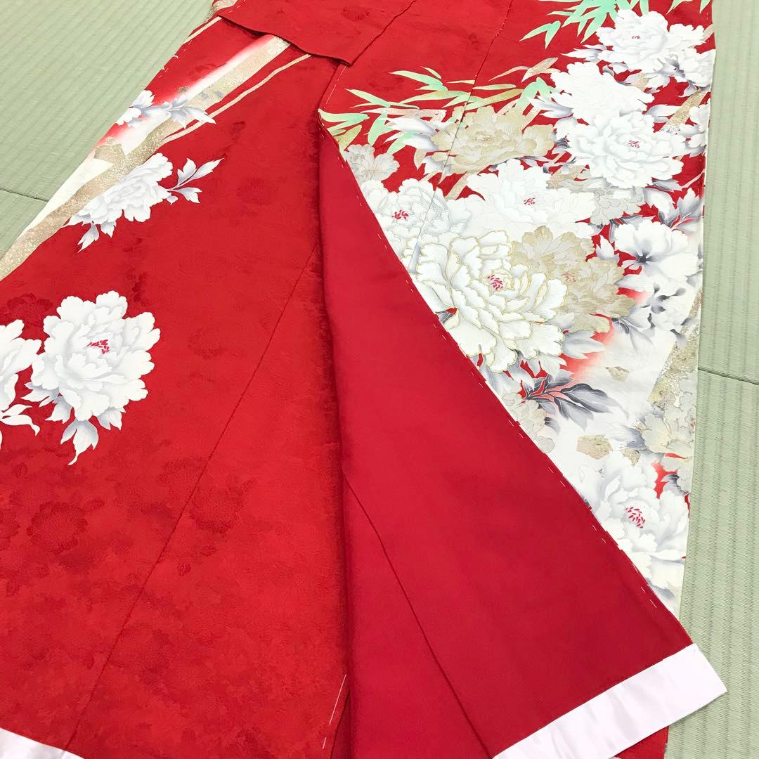 訳あり★新品未使用 振袖 未仕立て 仮絵羽 赤色系 リメイク