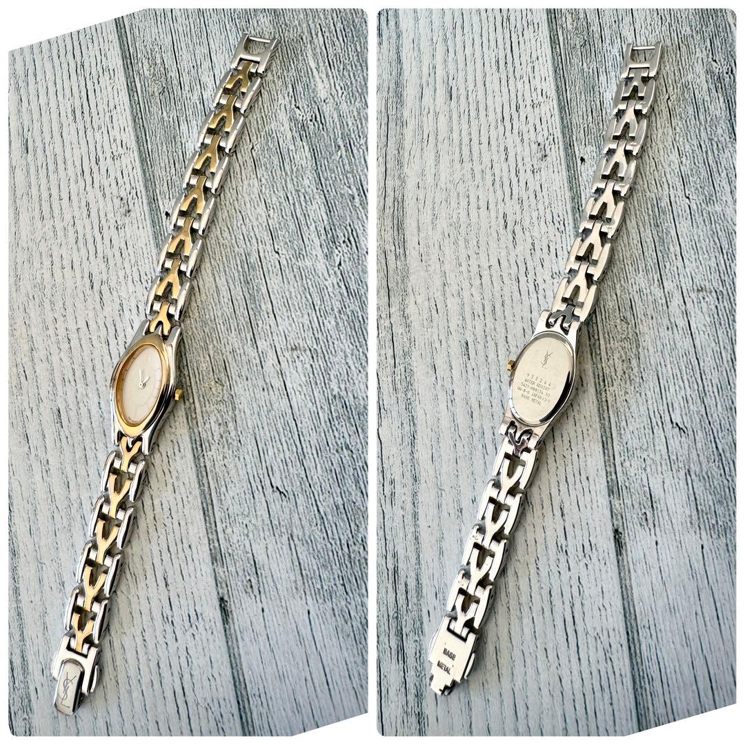 【希少】Yves Saint Laurent 腕時計 YSL コンビ オーバル