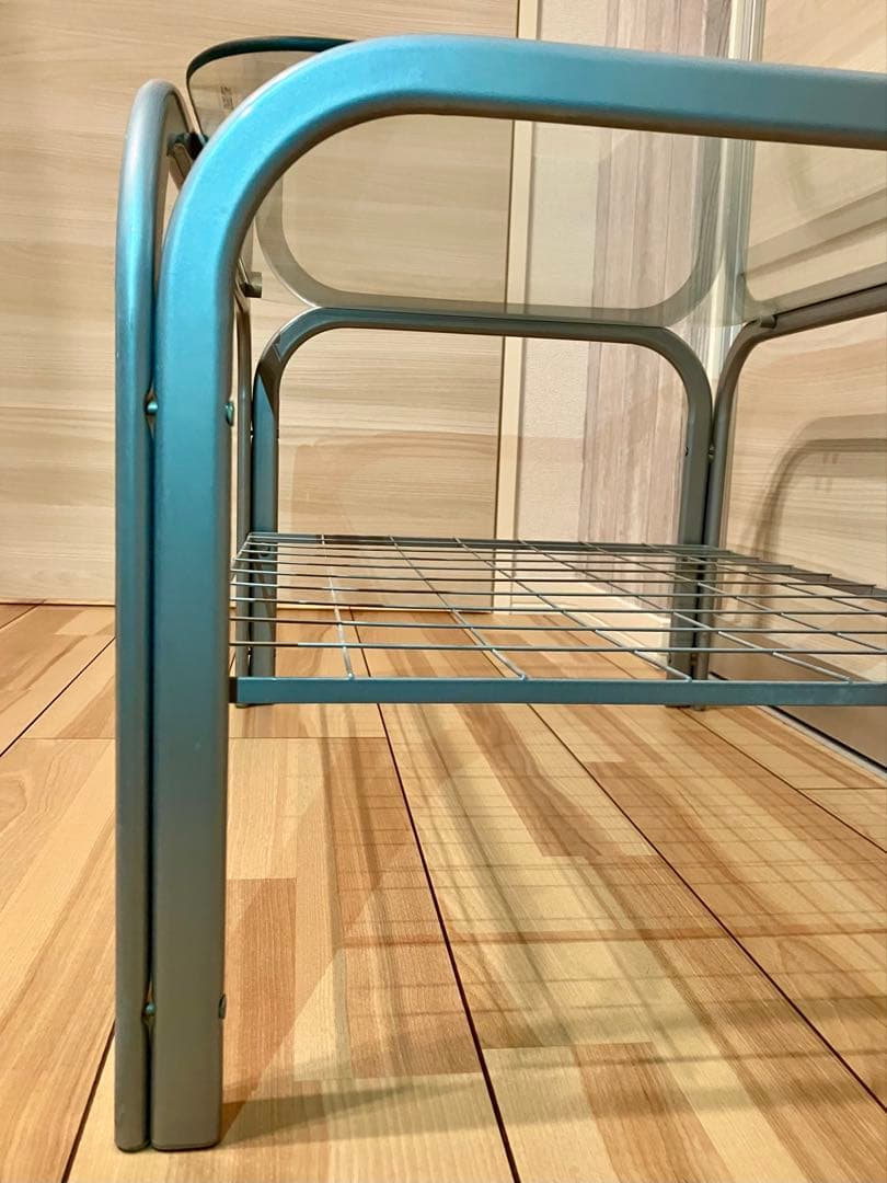 ガラス天板テーブル　グレーシルバー　ローテーブル