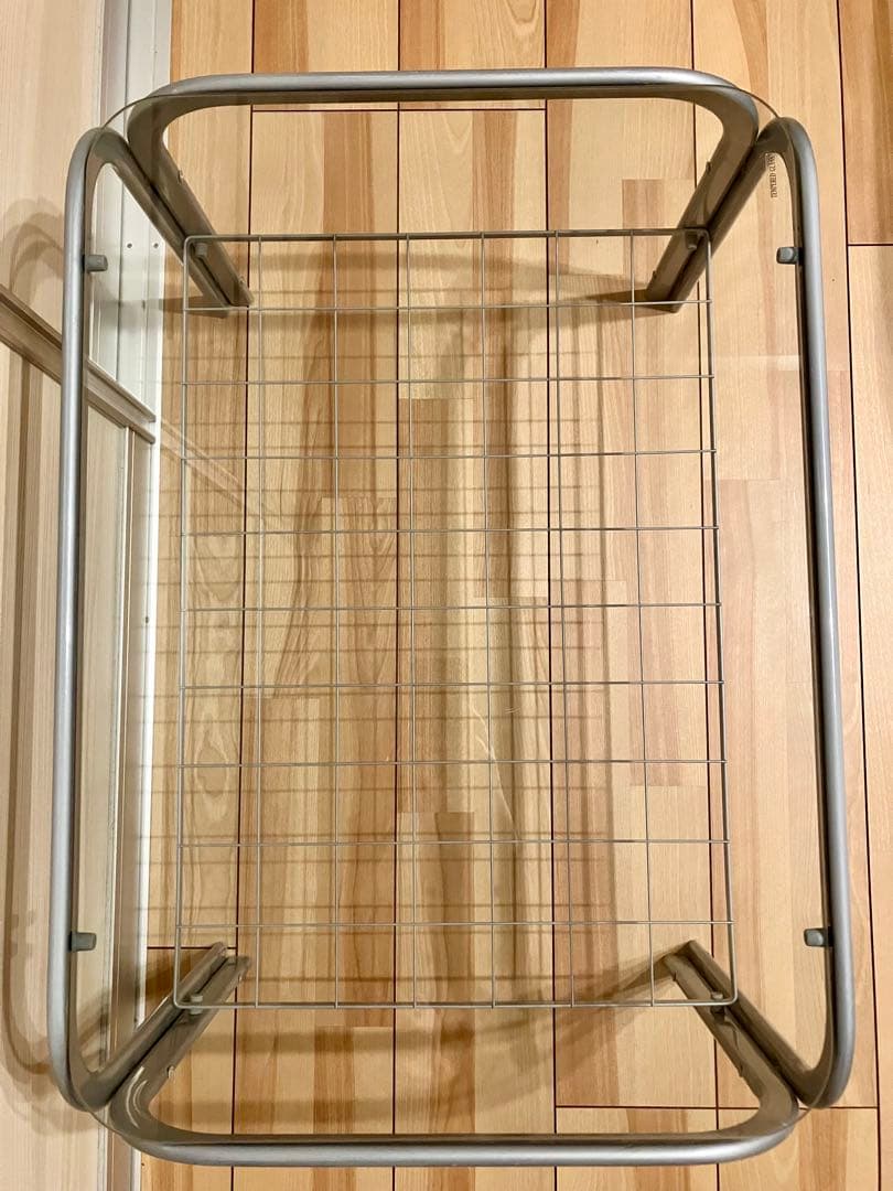 ガラス天板テーブル　グレーシルバー　ローテーブル