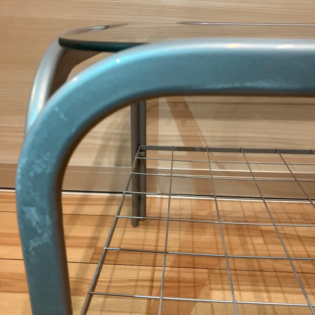 ガラス天板テーブル　グレーシルバー　ローテーブル