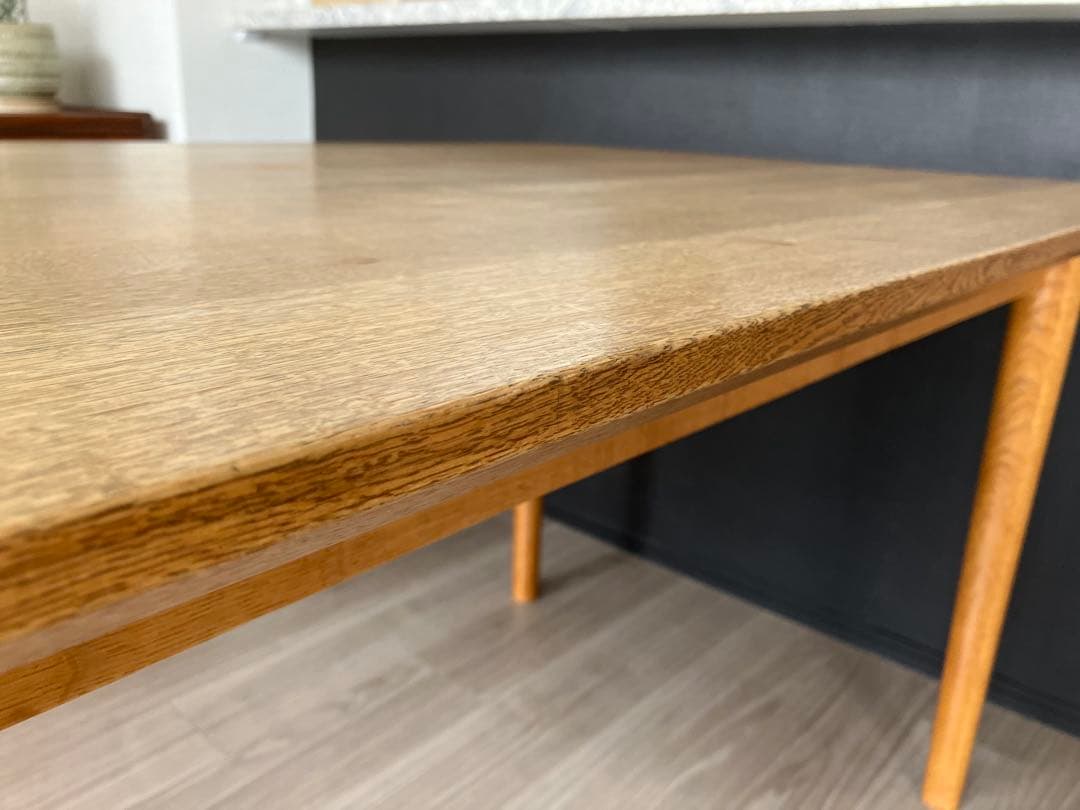 【大幅値下げしました】オーク無垢材 木製ダイニングテーブル 4人用