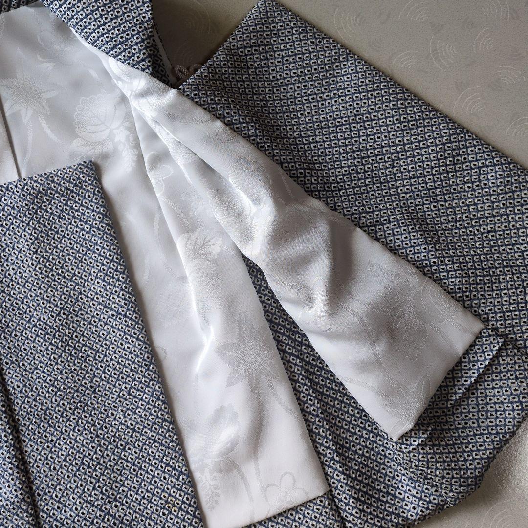 七五三３歳正絹総絞り手縫いの被布（中綿無し）ブルーグレー色