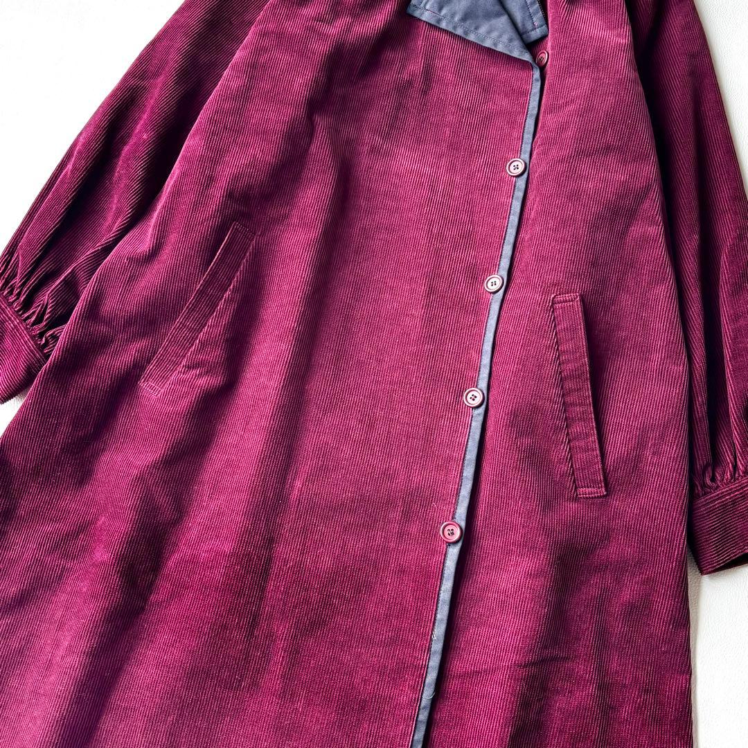 超希少✨【イヴサンローラン】ロングコート　コーデュロイ　アシンメトリー