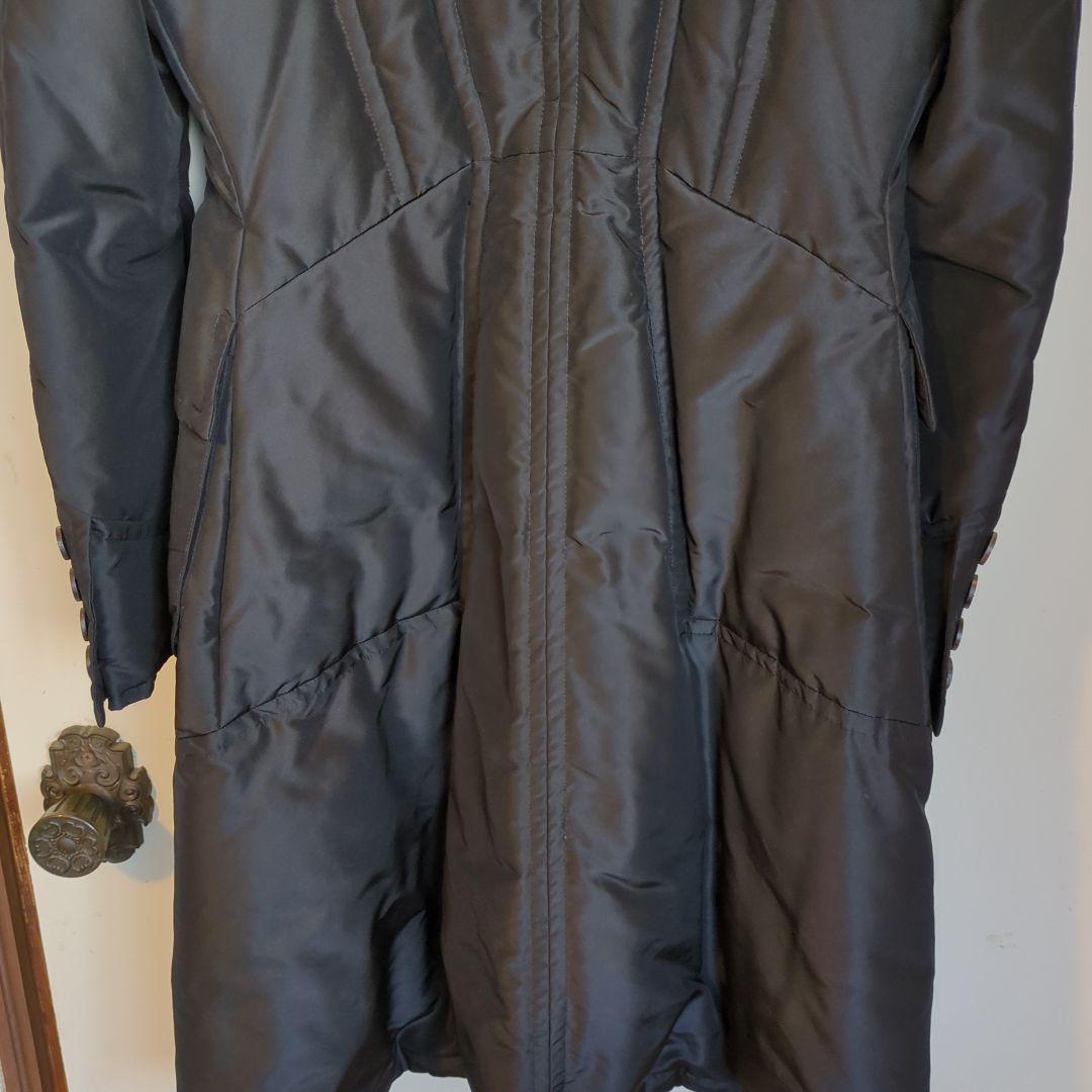 FOXEY ファー襟付き黒ロングコート